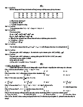 20 Đề ôn thi học kỳ 2 môn Toán Lớp 7